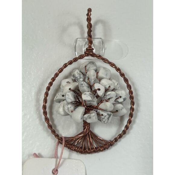 Handmade Wirewrapped Copper and Howlite Crystal Tree of Life,2-3inch Wall Decor - Picture 1 of 5